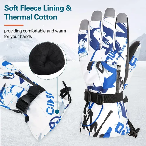 Vista 5 de American Trends Guantes de esquí para hombres y mujeres, impermeables, guantes de esquí para nieve para invierno y snowboard