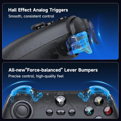 Vista 5 de AceGamer Pluto 2.4G Wireless Bluetooth Controller for PCSwitchSwitch 2iOSAndroidSteam,TMR Joysticks,Hall Effect Triggers,4-Motors Vibration,1000Hz
