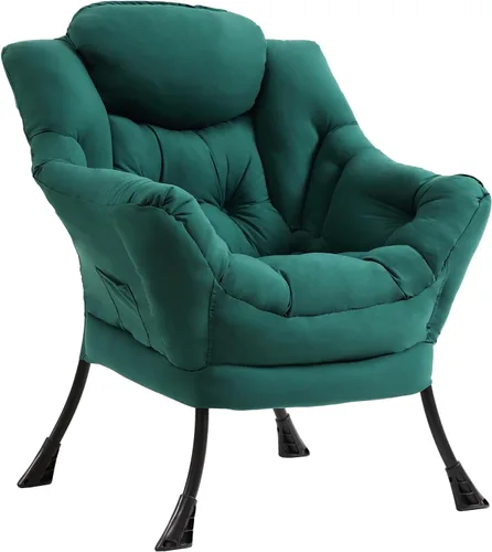 Vista 27 de Furlide - Silla perezosa con otomana, silla moderna con reposapiés plegable, silla de acento de salón, silla de lectura cómoda, sillones grandes