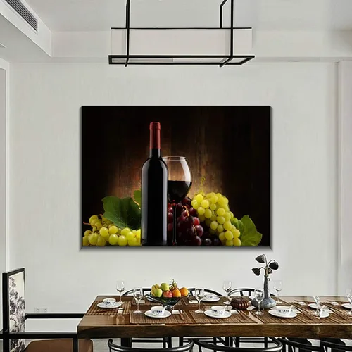 Vista 5 de Denozer - Lienzo decorativo para cocina, diseño de vino tinto (16.0 x 12.0 in)