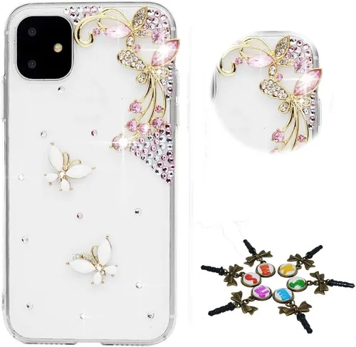 Vista 35 de Sparkle - Funda para teléfono compatible con Samsung Galaxy Z Flip 2 5G - Elegante - Funda 3D hecha a mano con diseño de diamantes de imitación