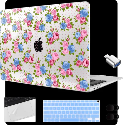 Vista 8 de MEEgoodo Funda para MacBook Air de 13.3 pulgadas 2021 2020 2019 2018 A2337 M1 A2179 A1932, carcasa para laptop para MacBook Air M1 con cubierta