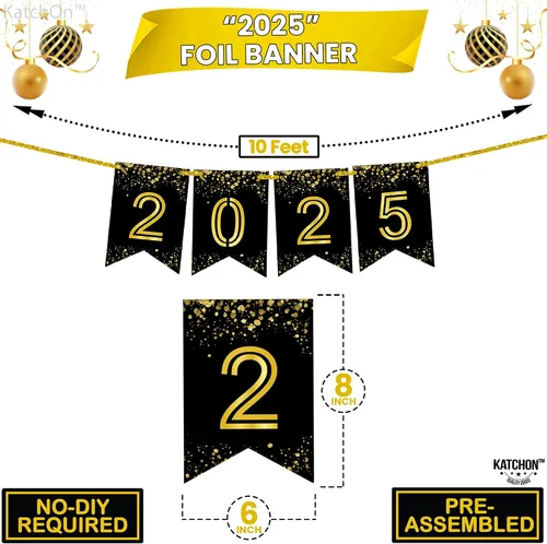 Vista 3 de Katchon, Cartel brillante de graduación 2025 – Grande de 10 pies, sin bricolaje Cartel de feliz graduación 2025, decoraciones de graduación clase