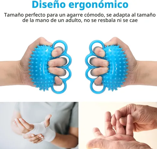 Vista 4 de Hand Exercise Ball Finger Therapy Ball - Grip Strengthening, Improve Flexibility, Squeeze Stress Relief Balls, Resistance Strength Trainer for Hand