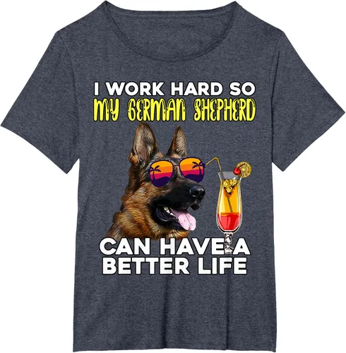 Vista 52 de Camiseta I Work Hard So My German Shepherd Can Have A Better Life Negro