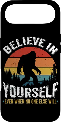 Vista 27 de Funda inspiradora para iPhone 16 Believe in Yourself Retro Bigfoot Sasquatch