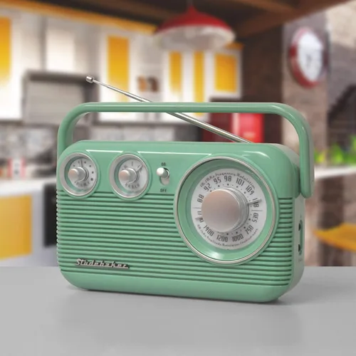 Vista 5 de Studebaker Radio AM/FM portátil retro SB2003 (verde azulado)
