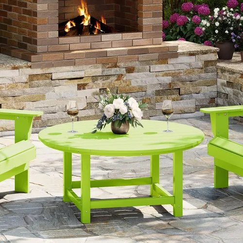 Vista 30 de WestinTrends Mesa de café de patio cuadrada de HDPE Malibu para exteriores de bajo perfil, marrón oscuro