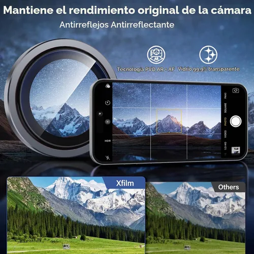 Vista 4 de Protector de lente de cámara para iPhone 17, protector de pantalla individual original Dureza 9H, resistente a los arañazos, compatible con fundas