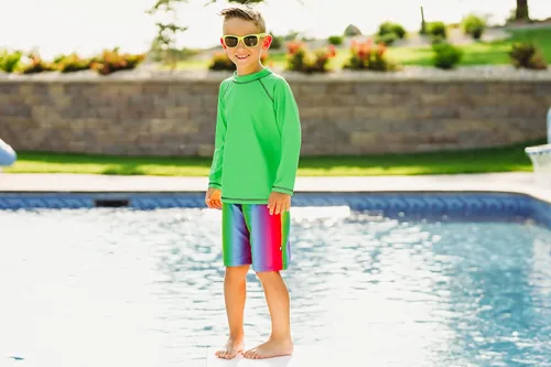 Vista 3 de City Threads camiseta de natación para niños y niñas con protección SPF50 (2T-6)