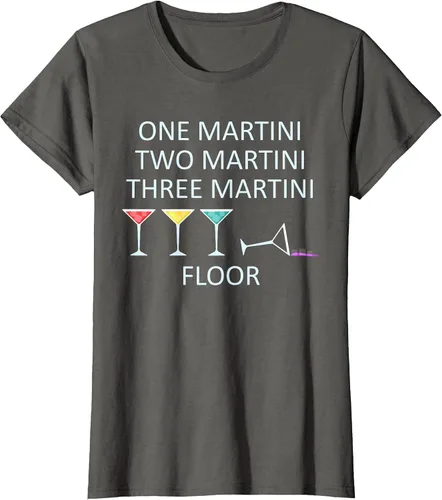 Vista 32 de Funny Bartender One Two Three Martini Floor Cocktail T-Shirt Asphalt Grey