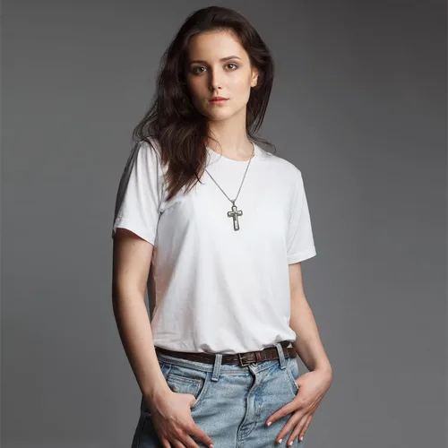 Vista 4 de Cross necklace for men Christian gifts for women,silver necklaces for teen girls chain mens religious essentials fear of god jewelry men's stainless