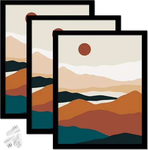 Vista 39 de Juego de 3 marcos para fotos negros de 8 x 8 pulgadas, marco de alta transparencia para collage de fotos cuadradas de 8 x 8 pulgadas, lienzo