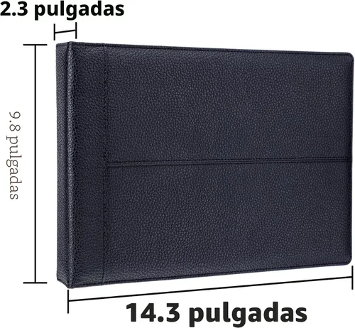 Vista 2 de Antner Carpeta de cheques de negocios de 7 anillos para cheques comerciales, capacidad de 600 cheques, cubierta de piel sintética con bolsa