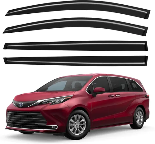 Vista 22 de YQAUTEC - Viseras para ventana, protectores contra la lluvia, compatibles con Subaru WRX 2015-2021, deflectores de viento para ventanas, viseras