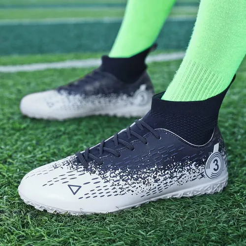 Vista 3 de zcdyn Botas de fútbol para hombre, zapatos de fútbol para hombre, zapatos de punta cómodos, atléticos para adultos