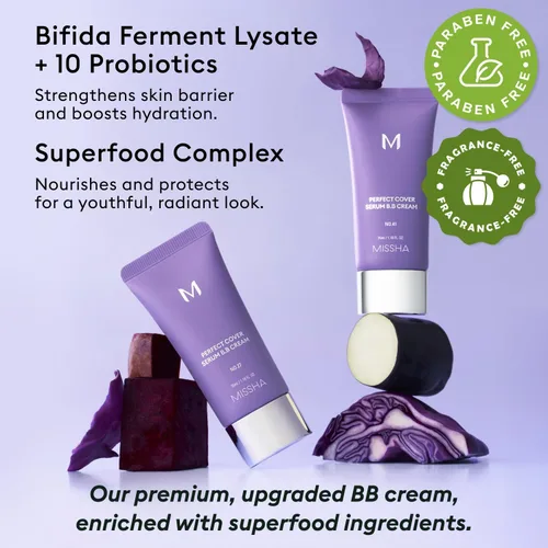 Vista 7 de MISSHA M PERFECT COVER SERUM BB CREAM No.13 Light Fair- Fair with Cool Undertone, BB Cream de Cardi B Pick, tinte para la piel, hidratante tintado