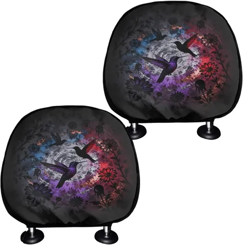Vista 18 de Funda personalizada para reposacabezas de asiento de automóvil, regalos personalizables, transpirables, paquete de 2 fundas de cojín para asiento