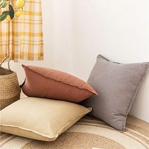 Vista 5 de Fundas de almohada a juego de 17.7 x 17.7 in, paquete de 1 funda de cojín cuadrada sin núcleo con cremallera invisible