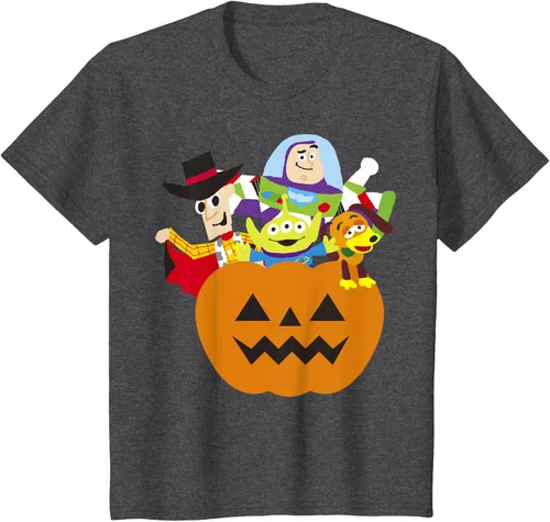 Vista 22 de Disney Pixar Toy Story - Camiseta de calabaza de Halloween, Negro