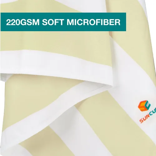 Vista 7 de SUN CUBE - Toalla de playa de microfibra, secado rápido, color beige crema, 78 x 35 pulgadas Quick Dry and Free Microfiber Towel, Lightweight