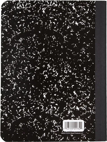Vista 3 de Mead Composition - Anotador tipo universitario, 100 hojas, Negro Paquete de 5