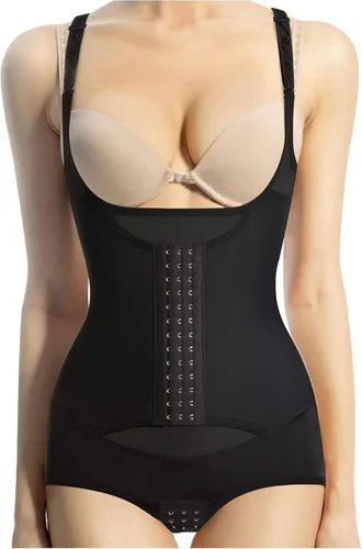 Vista 5 de Gotoly Body de entrenamiento de cintura para mujer corsé con control de abdomen moldeador de cuerpo completo camiseta sin mangas con correas