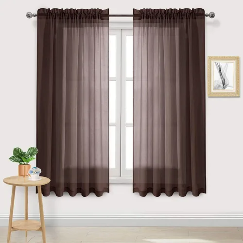 Vista 62 de DWCN Cortinas Transparentes Aqua de Voile Semitransparente con Bolsillo para Barra para Dormitorio y Sala de Estar, 36 x 36 pulgadas de Largo, Juego