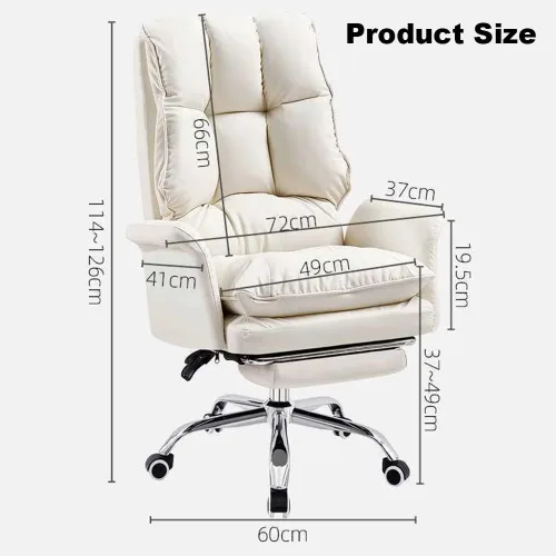 Vista 2 de Sofá ergonómico de oficina, silla de juegos con ruedas, cojín suave, silla de computadora, ángulo de altura ajustable, silla de escritorio