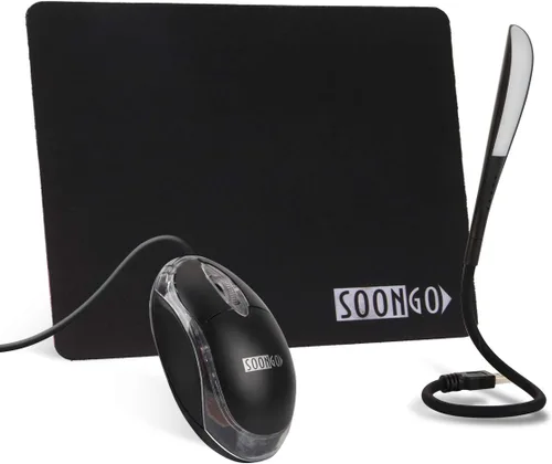 Vista 17 de SOONGO - Ratones ópticos con cable USB para computadora portátil, color negro, cable de 4.9 ft