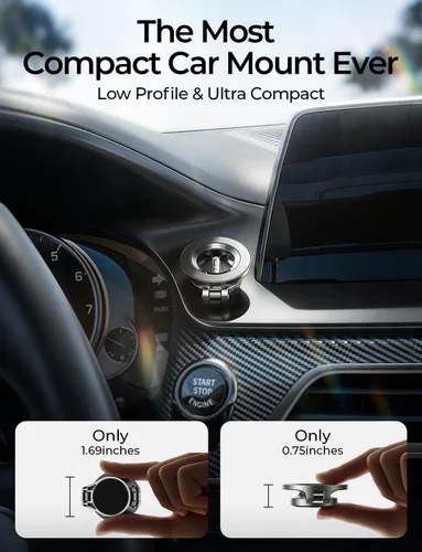 Vista 2 de LISEN Soporte de coche MagSafe para iPhone 17 Pro Max, soporte de teléfono ultra magnético para tablero de automóvil, accesorios de automóvil