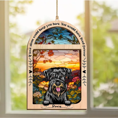 Vista 369 de LOVELYPOD Adorno de Navidad personalizado de sabueso afgano, atrapasoles con nombre, regalos de pérdida de mascotas, regalos para amantes