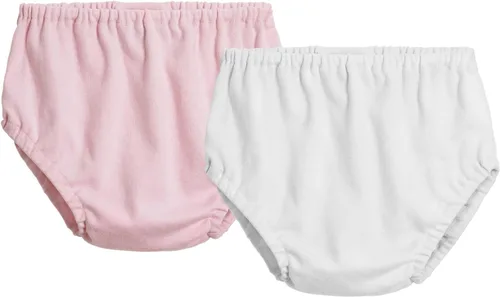 Vista 9 de City Threads Cotton Diaper Covers for Girls and Boys 2-Pack, Made in USA Baby Bloomers, Wear Over Disposable and Cloth