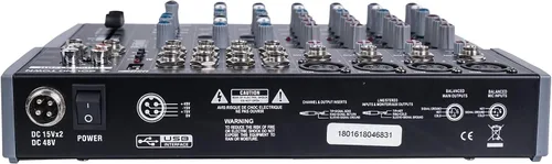 Vista 3 de Sound Town Mezclador de audio profesional de 12 canales con interfaz USB, grabación, EQ, Bluetooth, DSP y 48V Phantom (TRITON-A12BD)