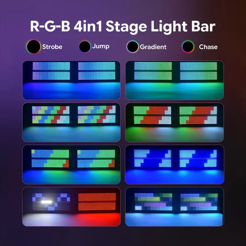 Vista 5 de Luz LED para arandela de pared, barra de iluminación de escenario de 200 W, luces de fiesta DJ, luces de discoteca, control DMX profesional