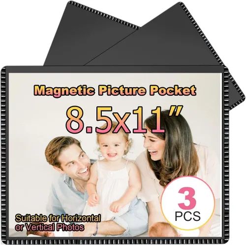 Vista 10 de CHUNNIAO Paquete de 24 imanes de fotos para refrigerador, más solución para mostrar tus fotos, 12 marcos de fotos para refrigerador y 12 hojas
