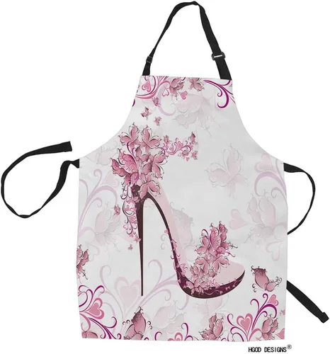 Vista 5 de HGOD DESIGNS Delantal de cocina de pescado para mujeres y hombres para cocinar, jardinería, baberos ajustables para el hogar, tamaño adulto