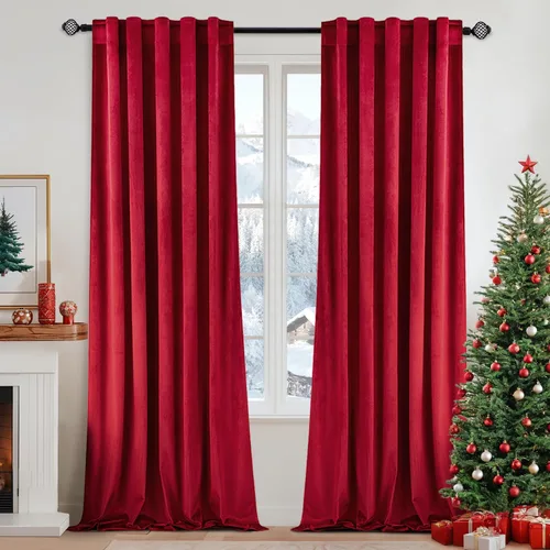 Vista 28 de MIULEE Cortinas de terciopelo de 84 pulgadas de largo, juego de 2 paneles para dormitorio, con pestaña trasera plisada, de lujo, aislamiento