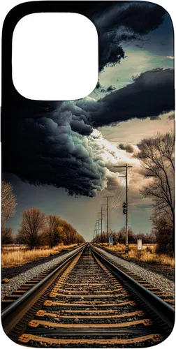 Vista 21 de Railroad Train Tracks Storm - Carcasa para iPhone 17