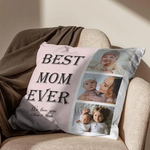 Vista 4 de Bivei Funda de almohada personalizada con imagen y texto, almohada decorativa personalizada para mamá, funda de almohada personalizada para fotos
