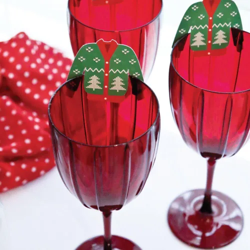 Vista 7 de Big Dot of Happiness Juego de 24 pajitas decorativas de papel para suéter feo, para fiestas de Navidad y Navidad