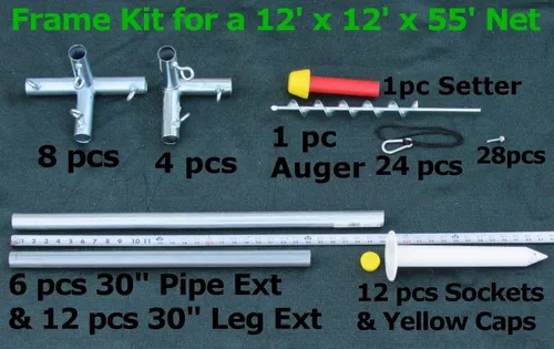 Vista 3 de 12 'x 12' x? Heavy Duty Marco de béisbol y softball Jaula de bateo Kit EZ Up & Down