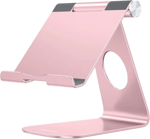 Vista 12 de Estación de carga, soporte de escritorio multiángulo, marca Omoton, de aluminio, base de montaje de succión adhesiva, compatible con todos los Negro
