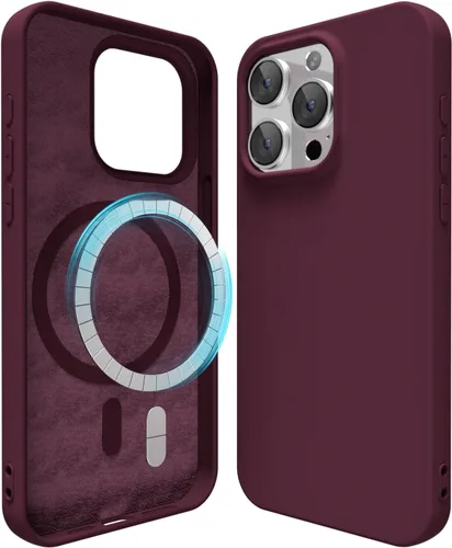 Vista 169 de oakxco Funda de silicona para iPhone 12 Pro Max, magnética, compatible con carga inalámbrica Magsafe, cubierta protectora de goma suave y delgada