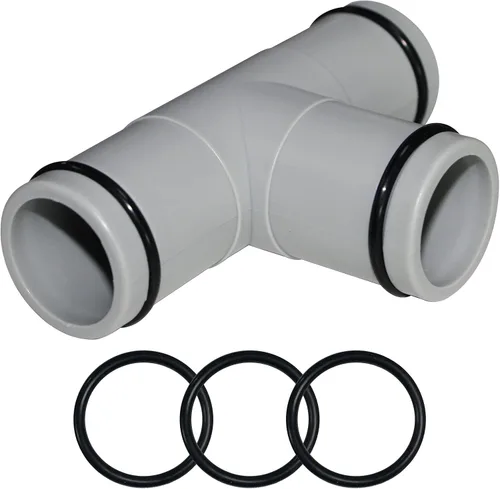 Vista 9 de Conector de manguera de repuesto de 1.25" de diámetro, adaptador de extensión de manguera, gris (2 interfaces)