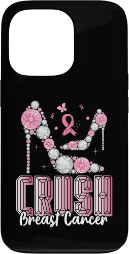 Vista 10 de iPhone 16 Crush Breast Cancer High Heels Bling Cancer Awareness Case