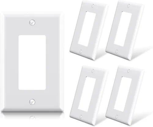 Vista 34 de ELEGRP Placa de pared decorativa para receptáculo, cubiertas decorativas de 1 gang de tamaño mediano, placas frontales de policarbonato irrompibles