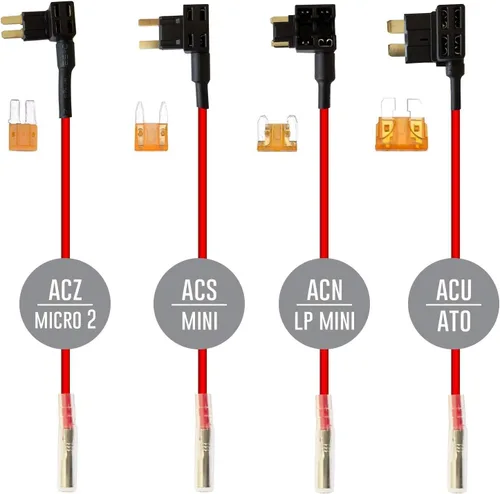 Vista 5 de Kit de cableado rígido de 15 pies con micro USB y mini USB para cámara de tablero y tipo C con fusible Mini(ACS)/LP Mini(ACN)/ATO(ATC