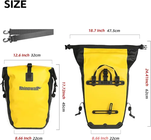 Vista 2 de Bolsa para Bicicleta Rhinowalk Bolsa de Alforja Impermeable para Bicicleta para Portaequipaje de Bicicleta Bolsa de Sillín de Bicicleta Bolsa