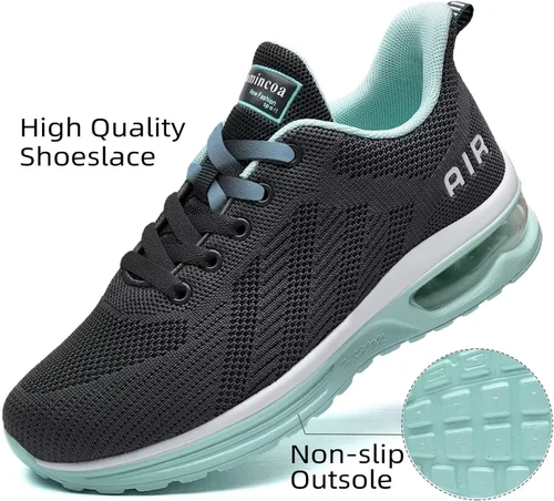 Vista 2 de Zapatos deportivos para correr con aire para mujer, ligeros, con amortiguación de aire, para gimnasio, entrenamiento, deportes